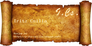 Iritz Csilla névjegykártya