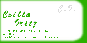 csilla iritz business card